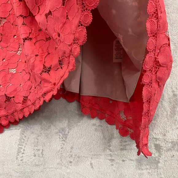 Adrianna Papell Midi Floral Lace Dress Sz‎ 12 Pink Sleeveless Sundress Sharkbite - Picture 9 of 15